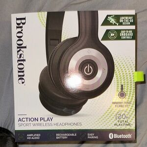 Brookstone Black Sport Wireless Headphones